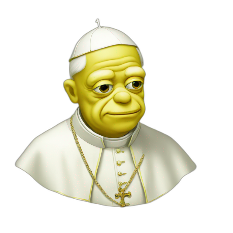 pope Pepe frog yellow face emoji