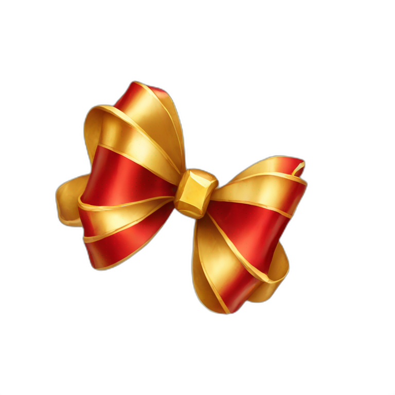 gold and red diamond bow emoji