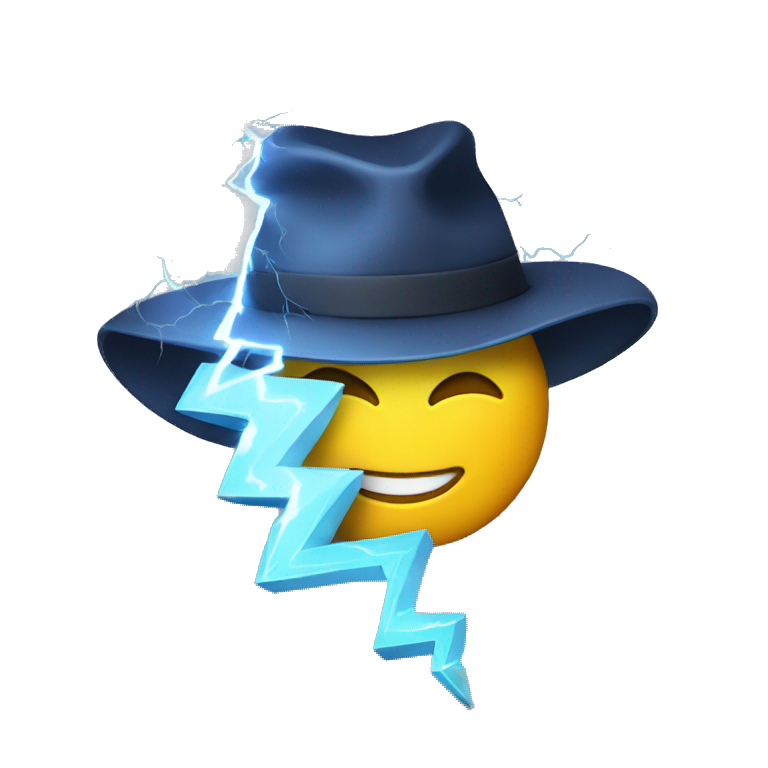 Hat whit a lightning  emoji