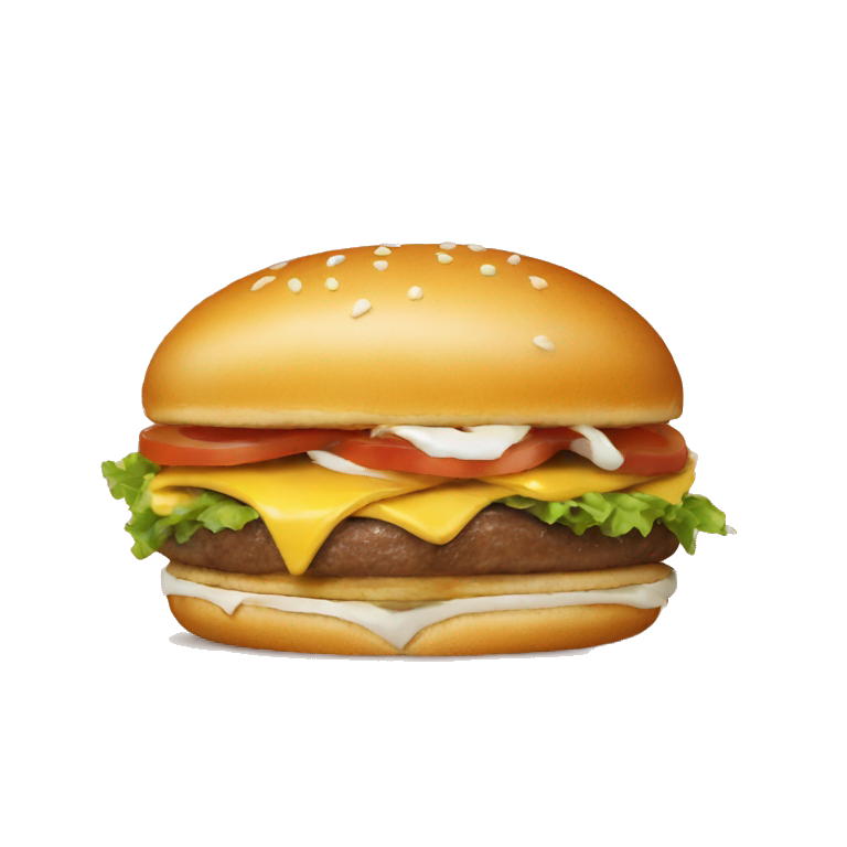 Macron mange hamburger emoji