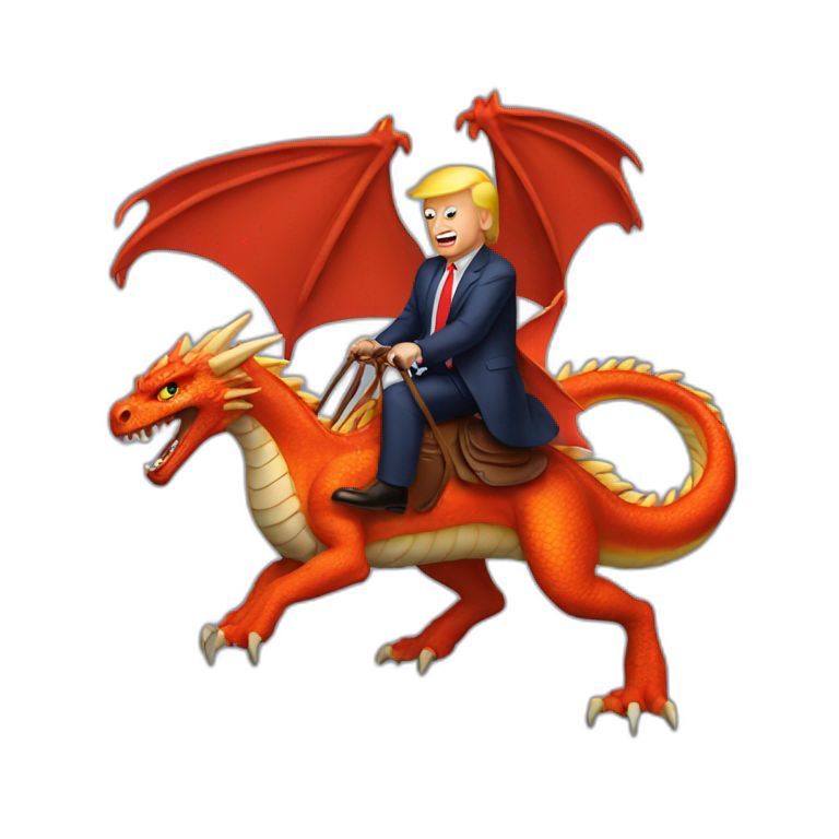 trump riding a dragon emoji