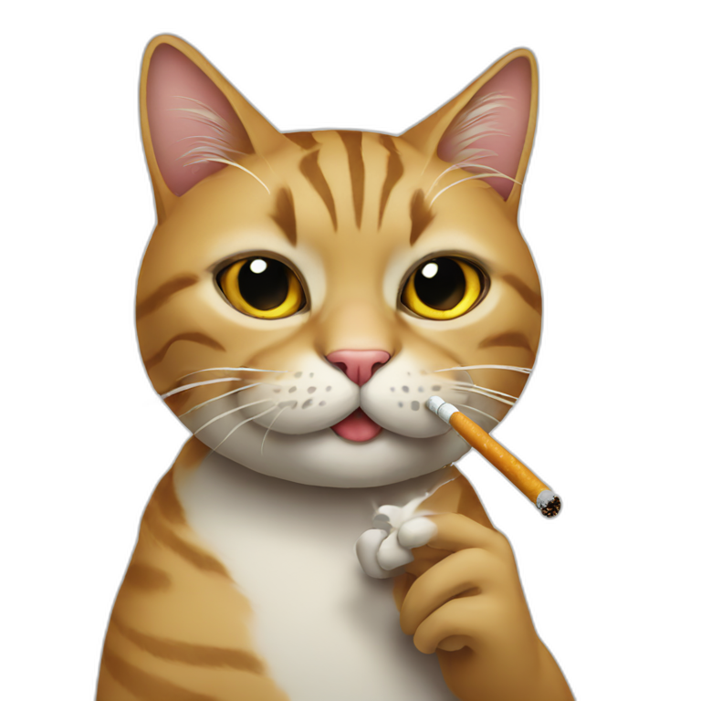 cat smoking a cigarette emoji