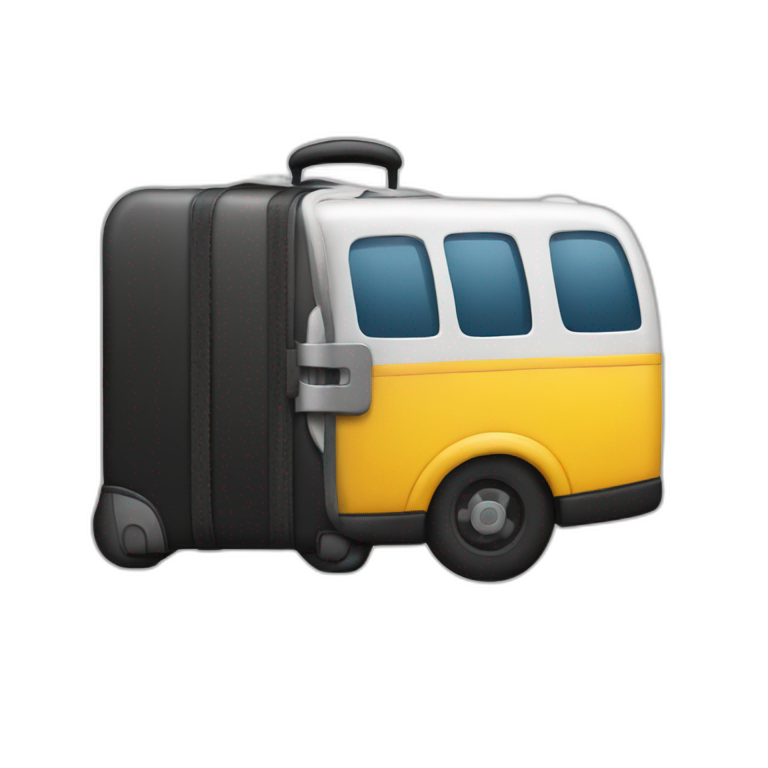 valise noir et bus travail emoji