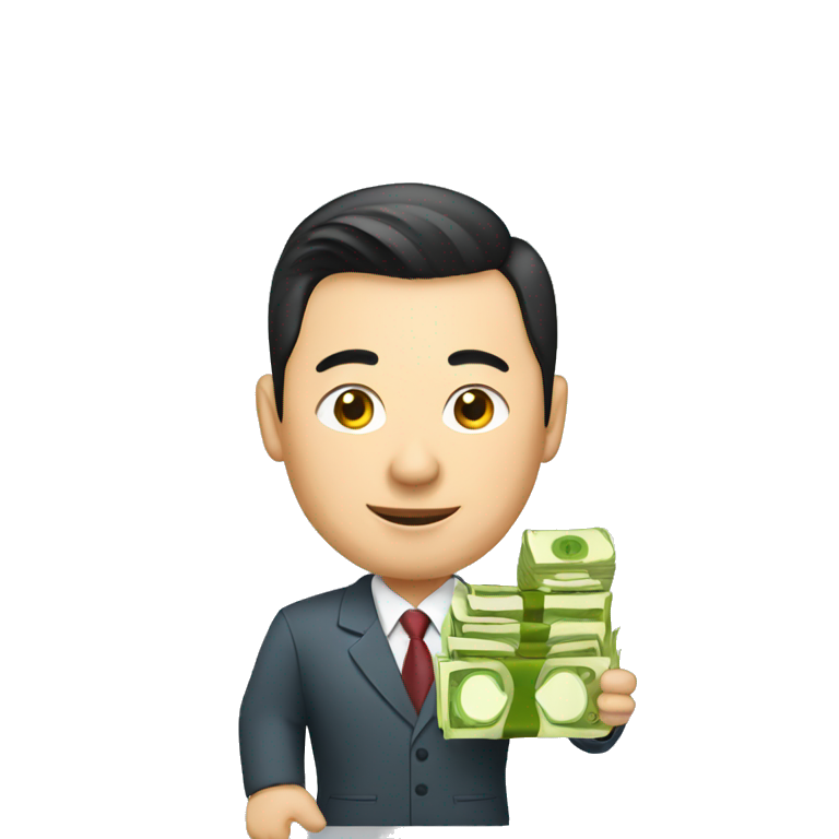 kazakh businessman with money in hands emoji