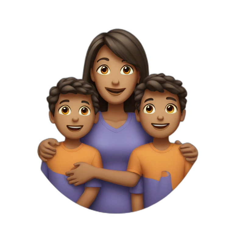Mom with two sons emoji