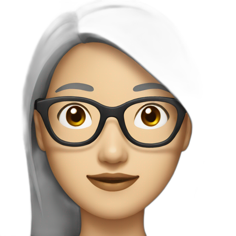 asian woman 32 years old with long black hair and glasses emoji