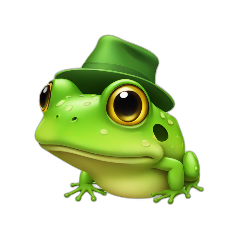 Frog with hat emoji