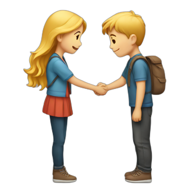 boy and girl hug side view emoji