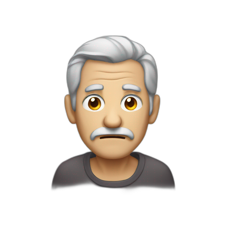 old man, evil eyes, gray hair emoji