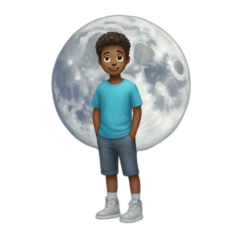 Boy in moon emoji