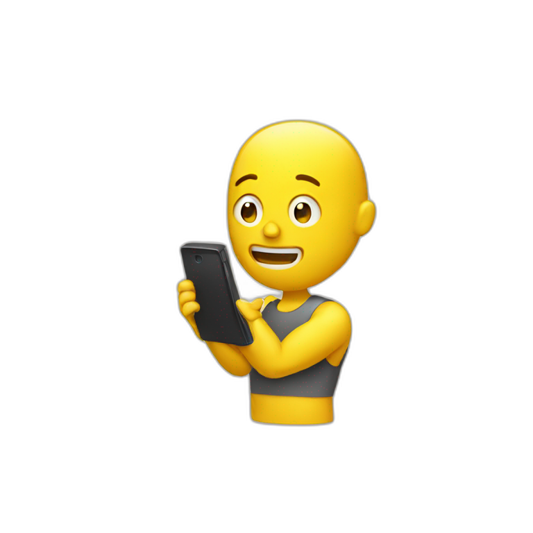 yellow man with phone emoji