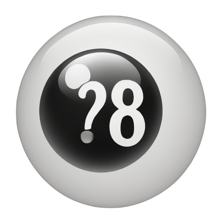 Magic 8 ball with number 8 emoji