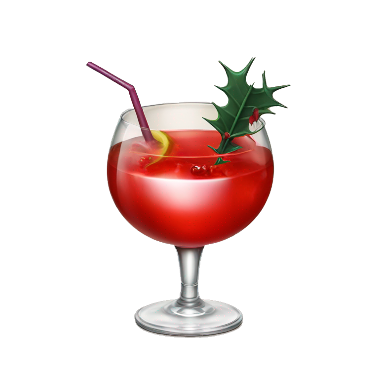 Daemon little red with thorns drinking cocktail  emoji