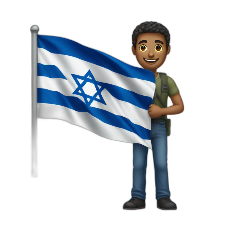 man holding Israël flag emoji