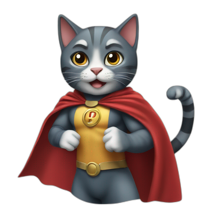 super hero cat pointing at you emoji