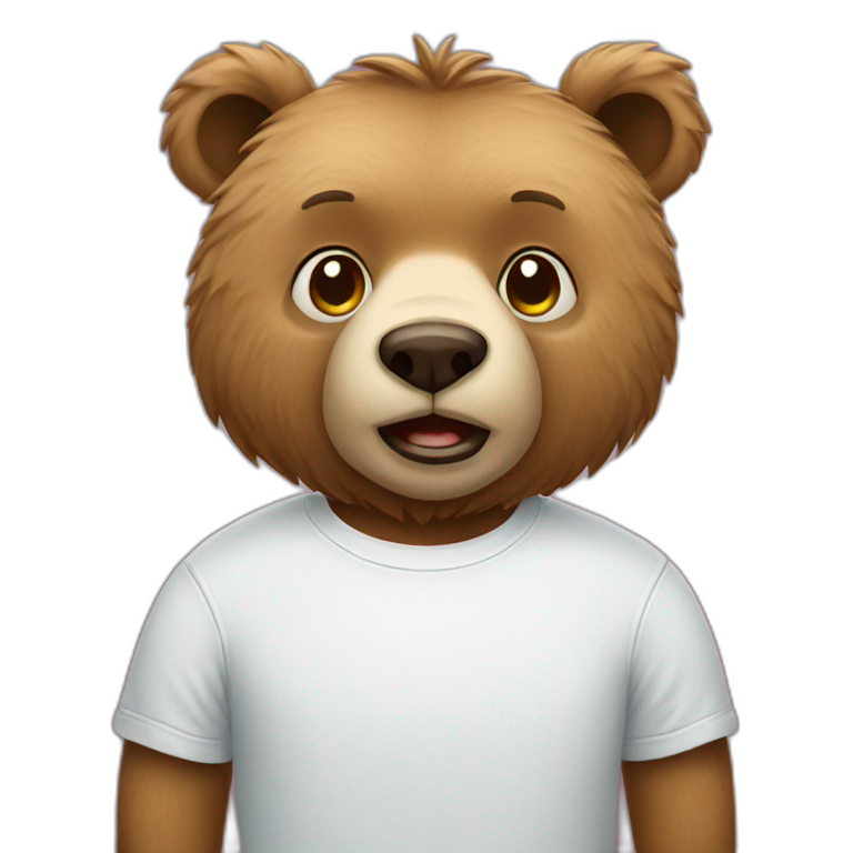 bear wearing tshirt emoji