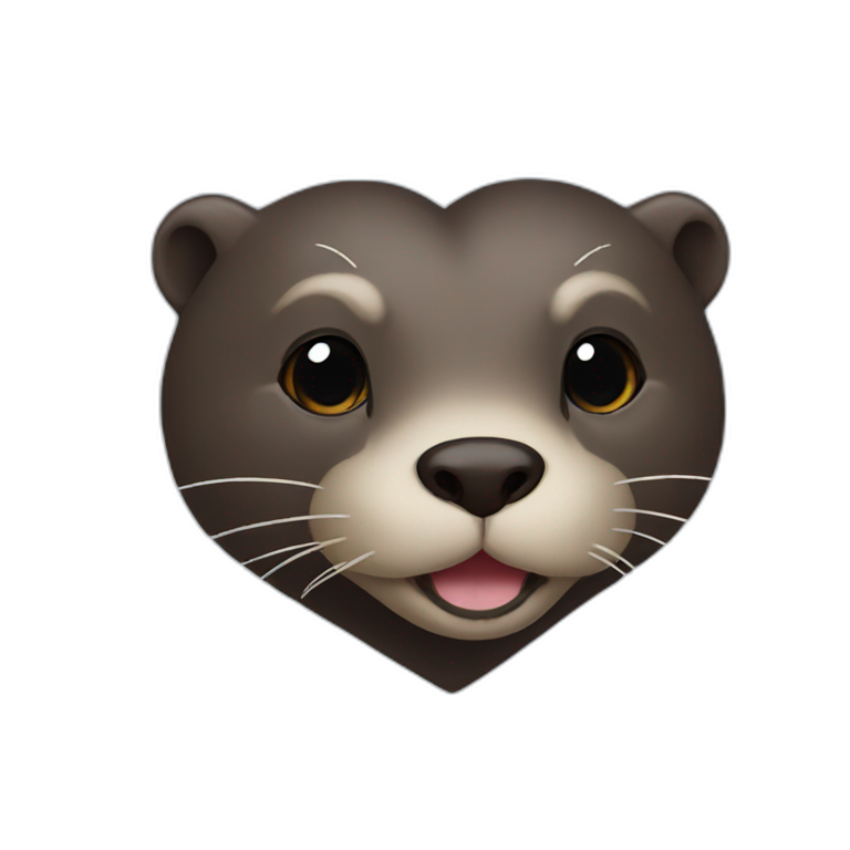 Otter black heart emoji