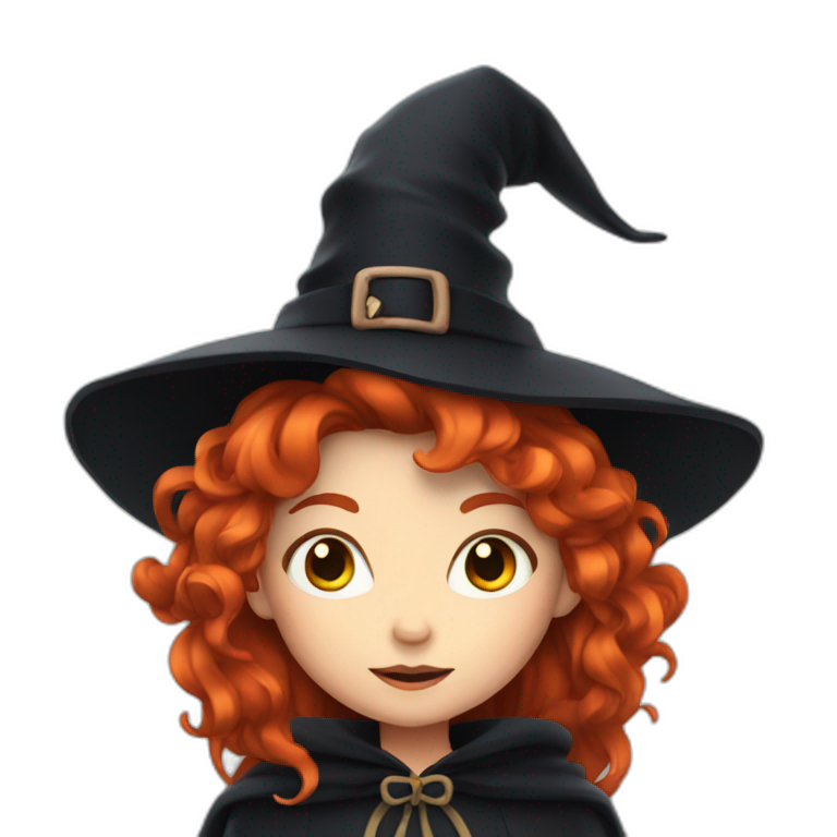 red-haired witch girl emoji
