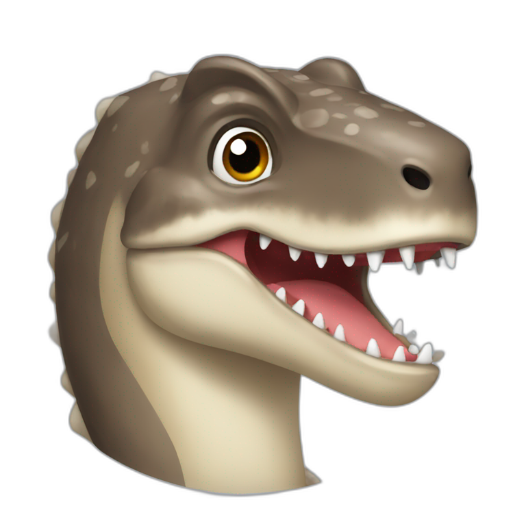 Dinosaure avec loutre emoji
