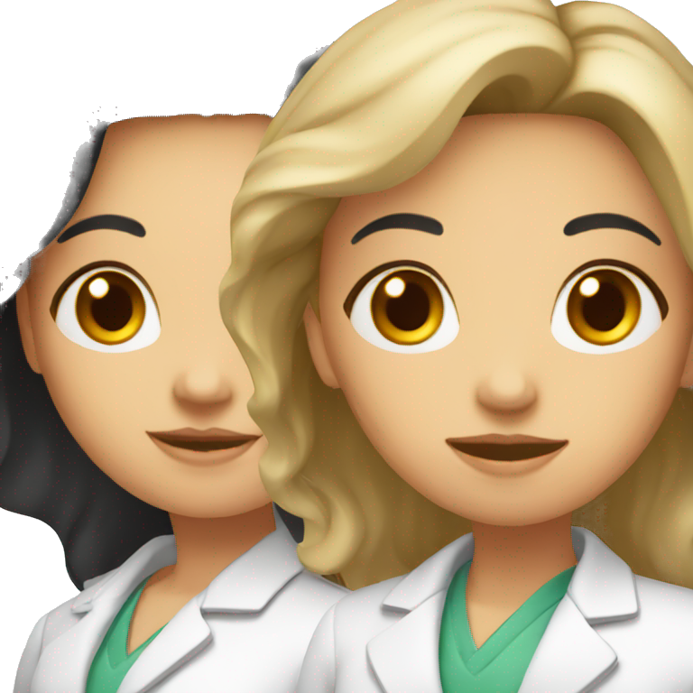 Group of five pharmacists girls emoji