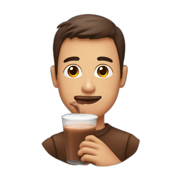 Man drinking chocolate milk emoji