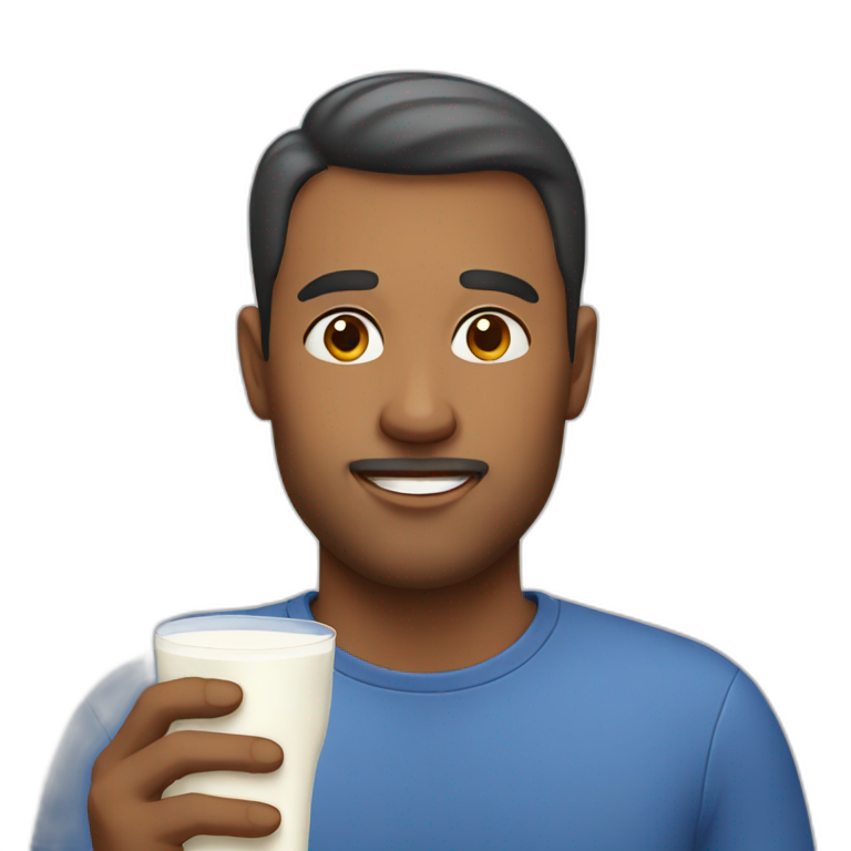 a dad with milk emoji