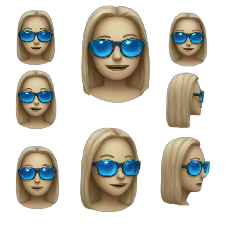 Alien with blue glasses emoji