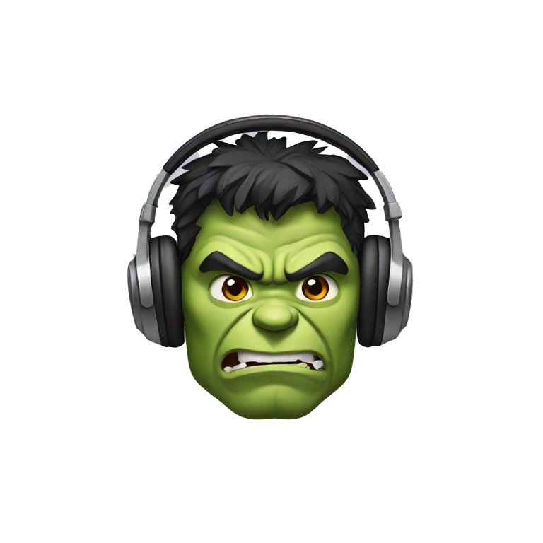 hulk with headphones emoji