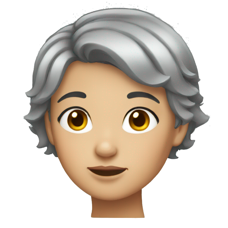 grey short hair girl emoji