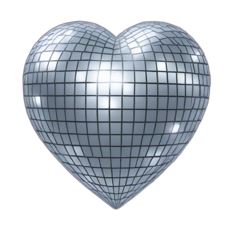 Discoball heart emoji