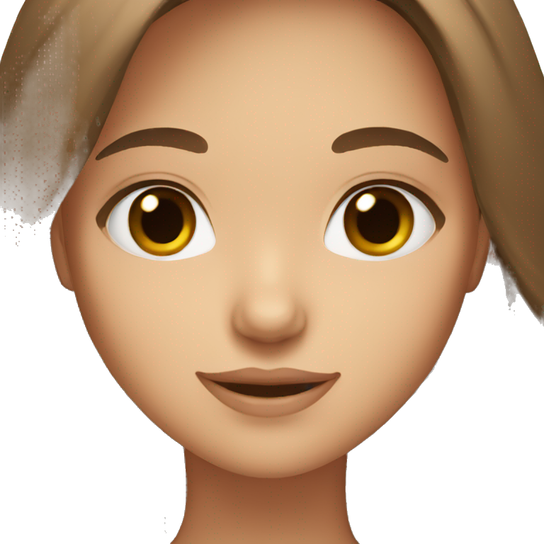 A girl with brown hair and brown eyes emoji