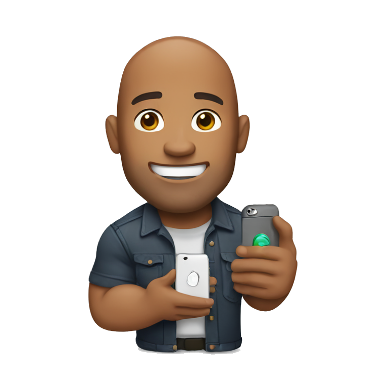 dwayne johnson holding an iphone emoji