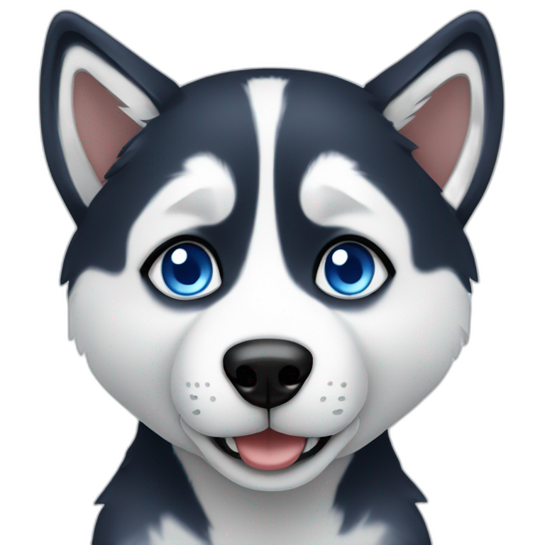 Husky with blue eyes emoji