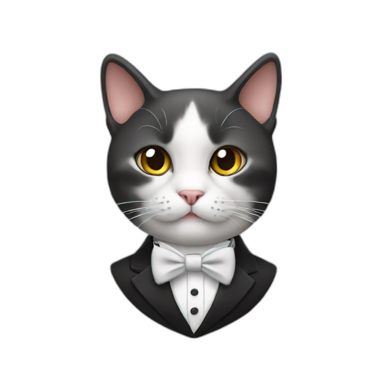 Cat in a tuxedo emoji