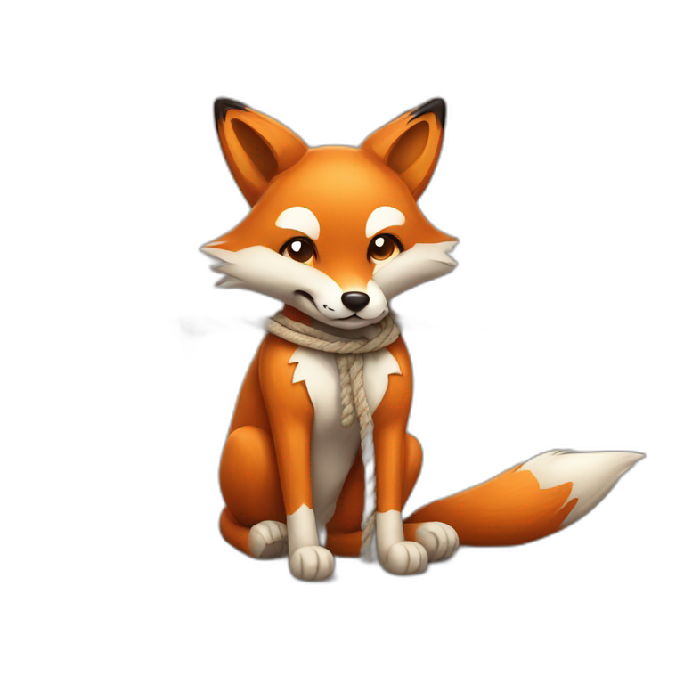 Fox tied up with ropes emoji