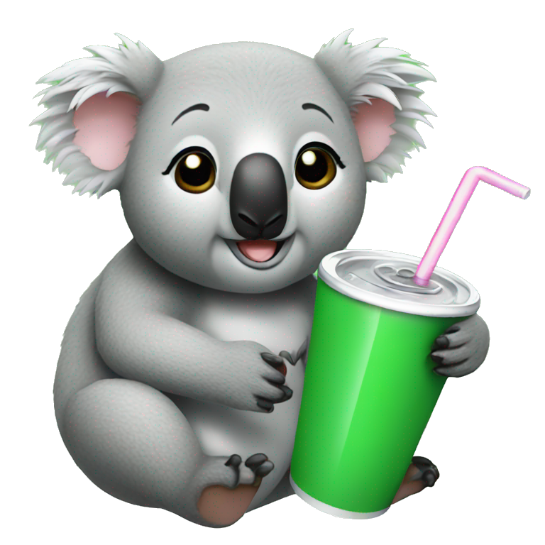 koala drinking soda emoji