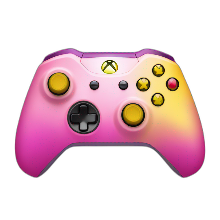 pink yellow gradient xbox controller emoji