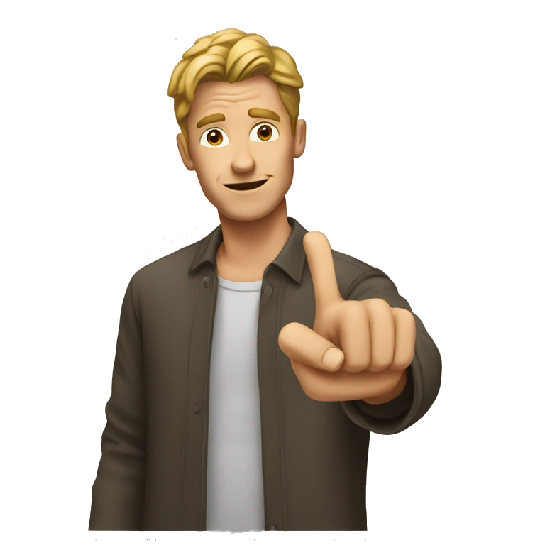 a man showing two fingers emoji