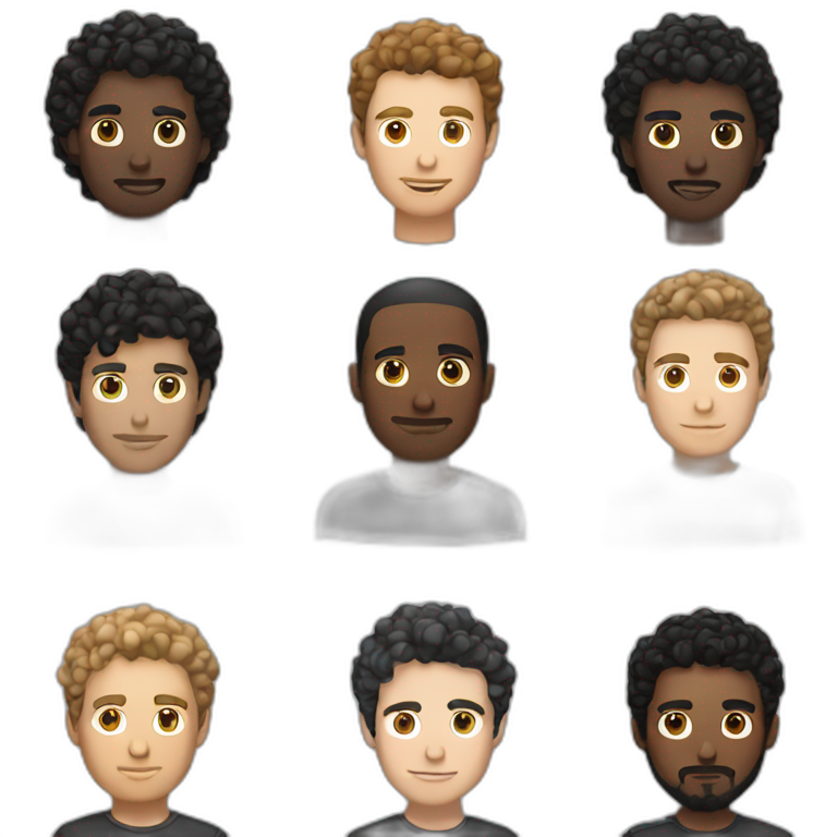 a white man with black short hair and a white man with brown slightly curly hair emoji