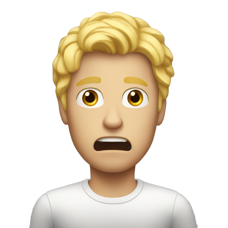 blond man scared emoji