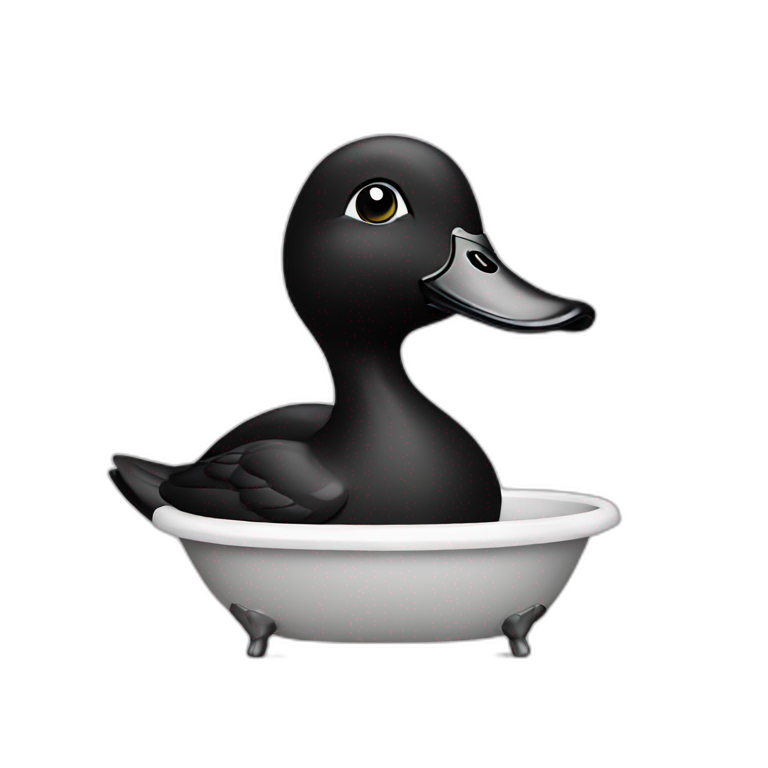 Black bath duck emoji