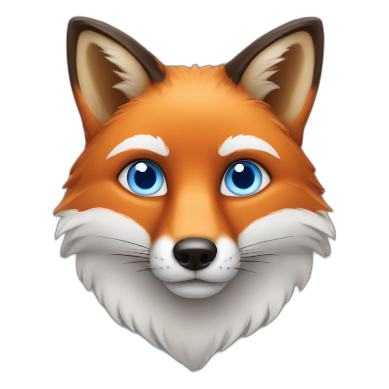 Fox with blue eyes emoji