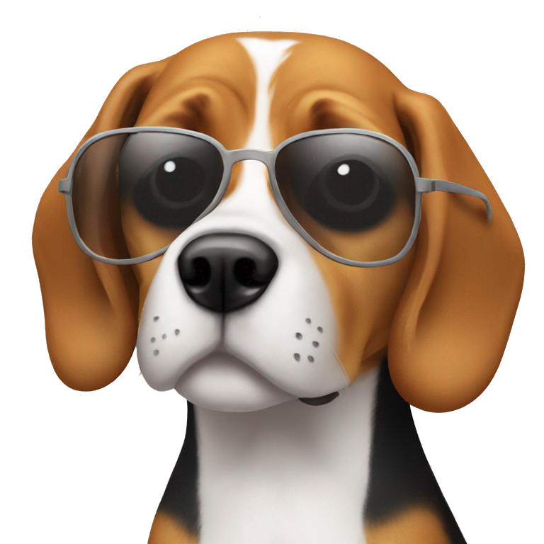 Beagle dog with sunglasses  emoji