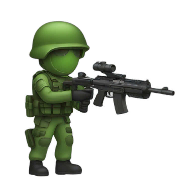 Green soldier with gun emoji