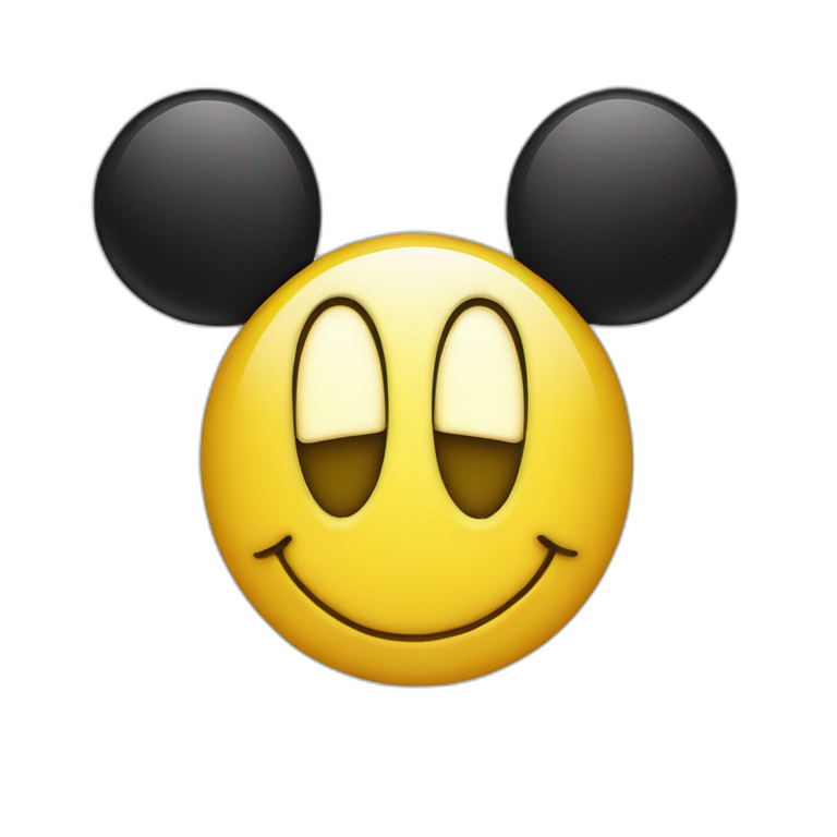 Yellow Smiley face with Mickey ears emoji