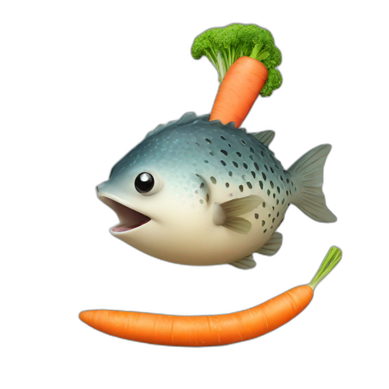 blowfish eating a carrot emoji