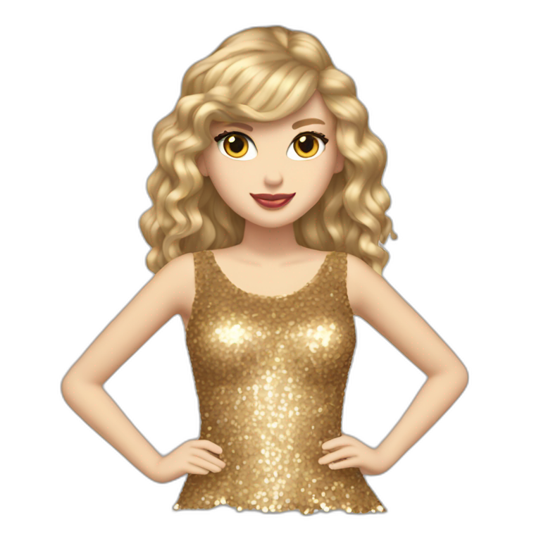 taylor swift fearless longer hair golden sequin dress emoji