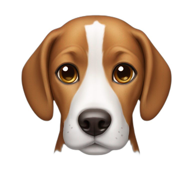 Beagle dog is brown with a white spot on the nose emoji