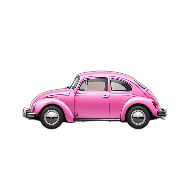 VW beetle pink painted emoji
