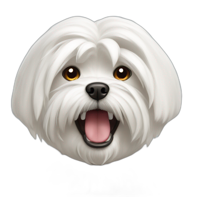 Maltese dog angry teeth emoji